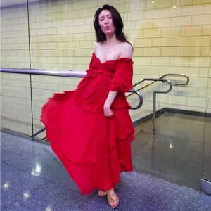 Free People X Spell & The Gypsy Clementine Mermaid Lurex Metallic Maxi Dress XS